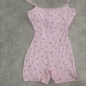 Skims Valentines Pink Cherry Print onesie